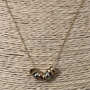 ROGERS & HOLLANDS AUTHENTIC 14K YELLOW GOLD CHAIN LUCKY RING PENDANT NECKLACE